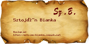 Sztoján Bianka névjegykártya