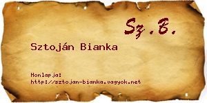 Sztoján Bianka névjegykártya